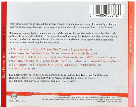 Ella Fitzgerald : Ella For Lovers (CD, Comp)