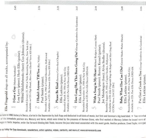 Ella Fitzgerald : Ella For Lovers (CD, Comp)