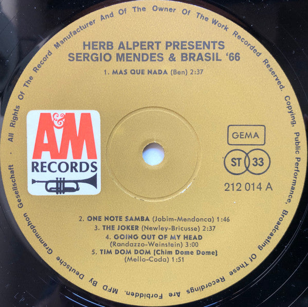 Sérgio Mendes & Brasil '66 : Herb Alpert Presents Sergio Mendes & Brasil '66 (LP, Album, RE, Sta)