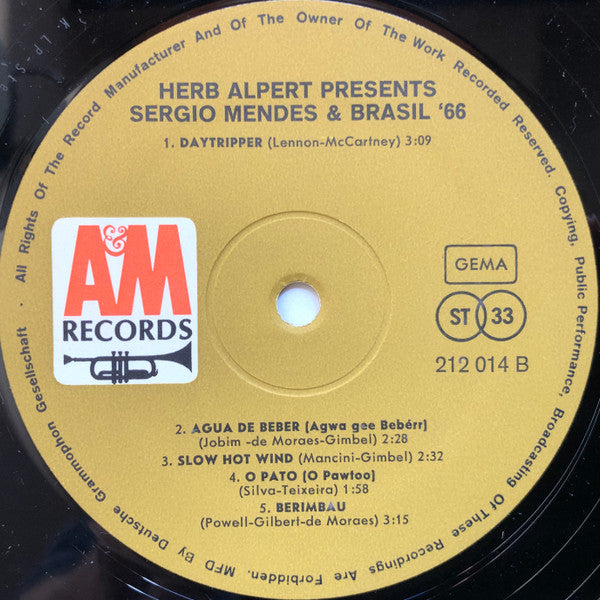 Sérgio Mendes & Brasil '66 : Herb Alpert Presents Sergio Mendes & Brasil '66 (LP, Album, RE, Sta)