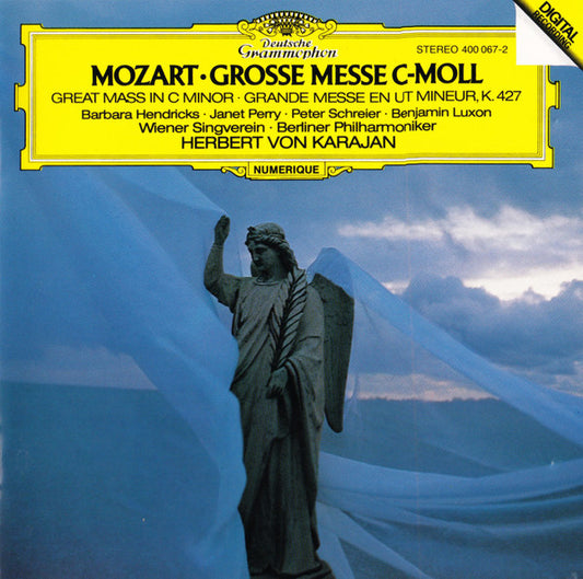 Wolfgang Amadeus Mozart, Barbara Hendricks, Janet Perry, Peter Schreier, Benjamin Luxon, Wiener Singverein, Berliner Philharmoniker, Herbert von Karajan : Grosse Messe C-Moll = Great Mass In C Minor = Grande Messe En Ut Mineur, K. 427 (CD, RE)