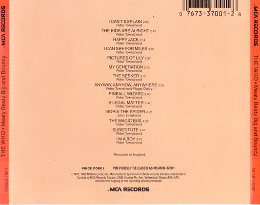 The Who : Meaty Beaty Big And Bouncy (CD, Comp, RE)