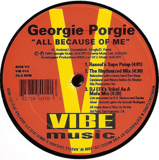 Georgie Porgie : All Because Of Me (New Club Remixes) (12")