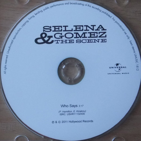 Selena Gomez & The Scene : Who Says (CDr, Single, Promo)