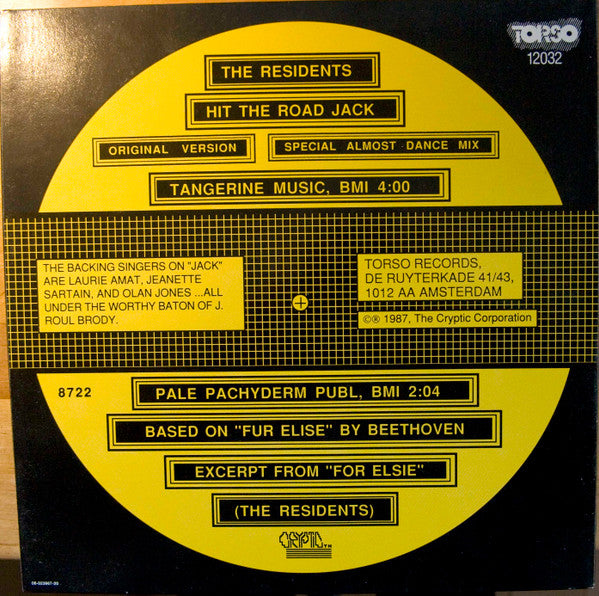 The Residents : Hit The Road Jack / Excerpt From "For Elsie"  (12")