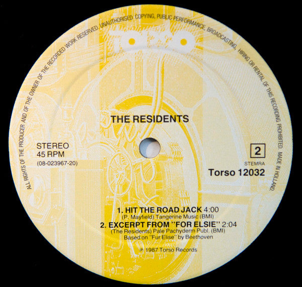 The Residents : Hit The Road Jack / Excerpt From "For Elsie"  (12")