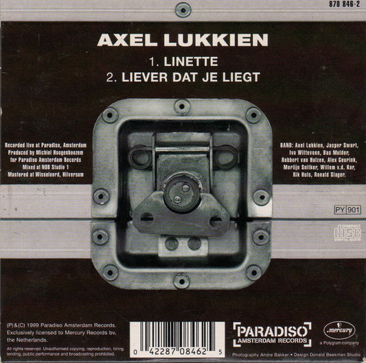 Axel Lukkien : Linette / Liever Dat Je Liegt (CD, Single)