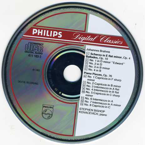 Johannes Brahms, Stephen Bishop-Kovacevich : 4 Ballades Op. 10 · Scherzo Op. 4 · 8 Piano Pieces = 8 Klavierstücke Op. 76 (CD, Album, RE)