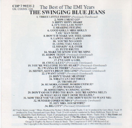 The Swinging Blue Jeans : The Best Of The EMI Years (CD, Comp, Mono, RM)