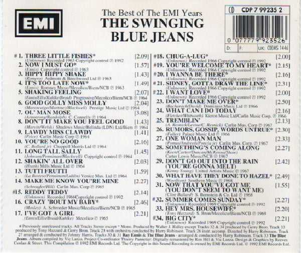 The Swinging Blue Jeans : The Best Of The EMI Years (CD, Comp, Mono, RM)