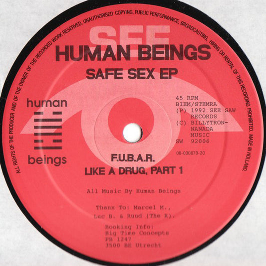 Human Beings : Safe Sex EP (12", EP)