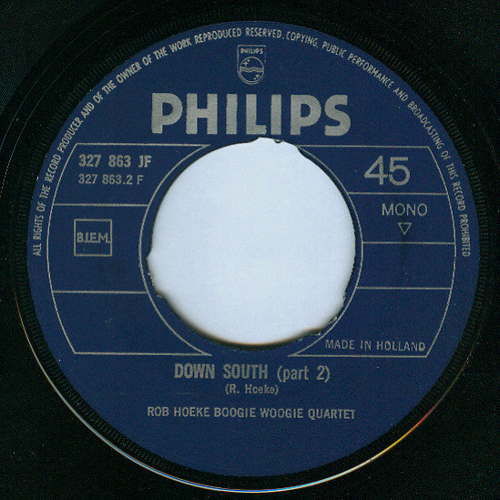 Rob Hoeke Boogie Woogie Quartet : Down South (Deel 1&2) (7", Single, Mono, RE)