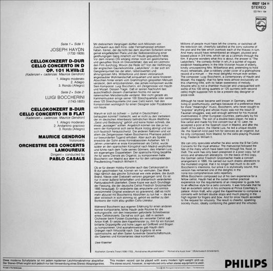Joseph Haydn / Luigi Boccherini - Maurice Gendron, Orchestre Des Concerts Lamoureux, Pablo Casals : Cello Concertos / Cellokonzerte (LP, RE)