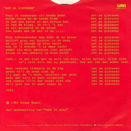 Normaal : Net-As Gisteren (7", Mono)