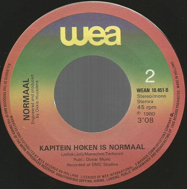 Normaal : Net-As Gisteren (7", Mono)