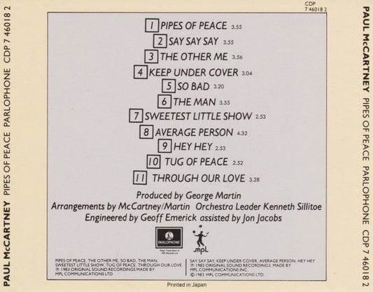 Paul McCartney : Pipes Of Peace (CD, Album)