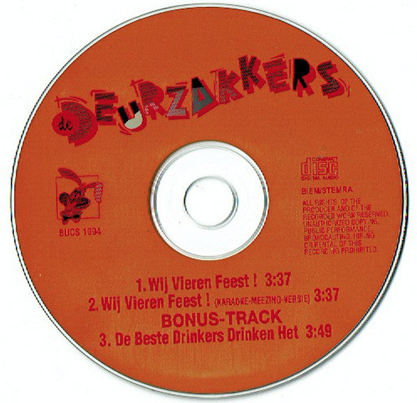 De Deurzakkers : Wij Vieren Feest ! (CD, Single)