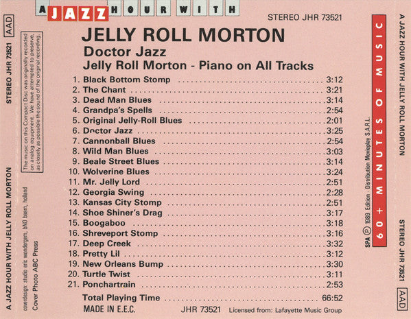 Jelly Roll Morton : Doctor Jazz (CD, Comp)