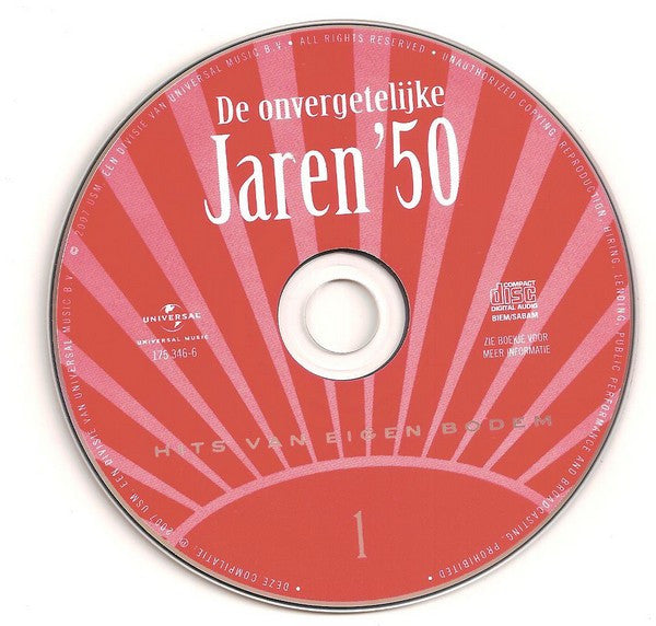 Various : De Onvergetelijke Jaren '50 - 1 (CD, Comp)