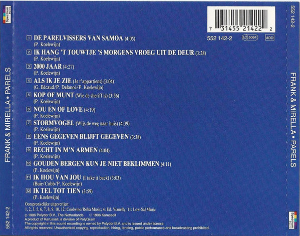 Frank & Mirella : Parels (CD, Album, RE)