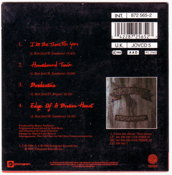 Bon Jovi : I'll Be There For You (CD, Maxi, Car)