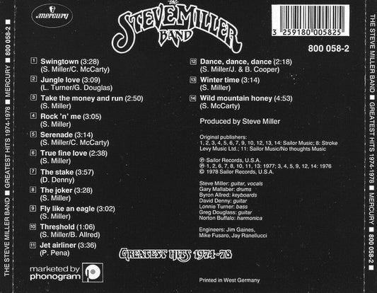 Steve Miller Band : Greatest Hits 1974-78 (CD, Comp, 1st)