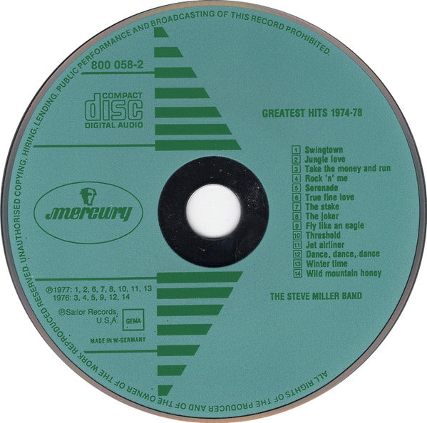Steve Miller Band : Greatest Hits 1974-78 (CD, Comp, 1st)