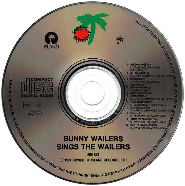 Bunny Wailer : Sings The Wailers (CD, Album, RE)