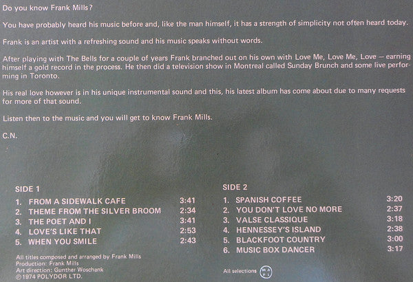 Frank Mills : The Poet And I (LP, Album)
