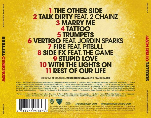 Jason Derulo : Tattoos (CD, Album)