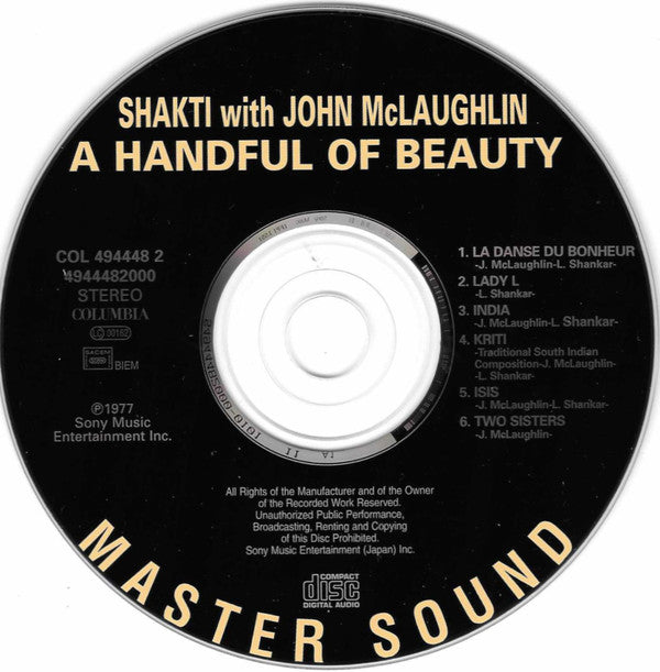 Shakti (2) With John McLaughlin : A Handful Of Beauty (CD, Album, RE, RM)