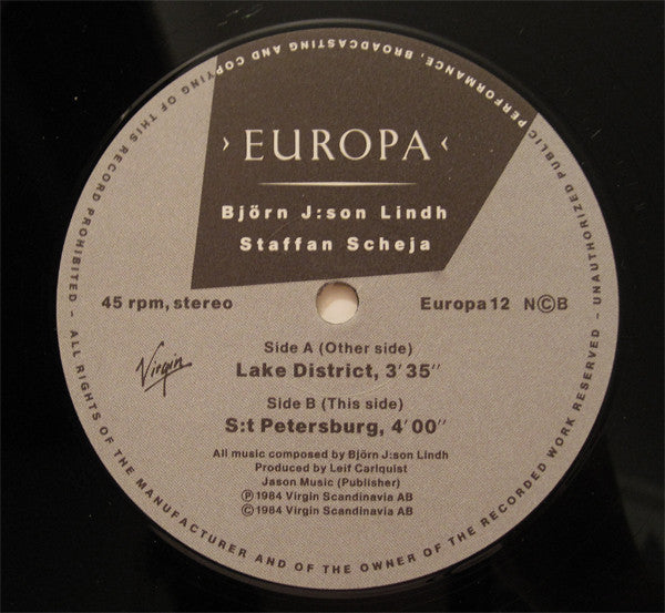 Björn J:Son Lindh, Staffan Scheja : Europa (12", Maxi, Promo)