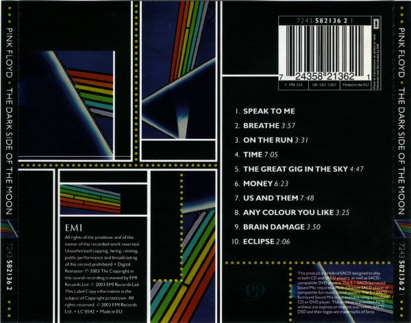 Pink Floyd : The Dark Side Of The Moon (SACD, Hybrid, Multichannel, Album, RE, RM, Son)