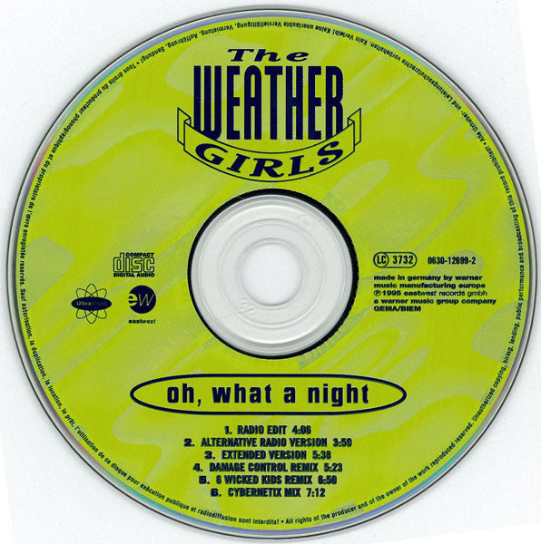 The Weather Girls : Oh, What A Night (CD, Maxi)