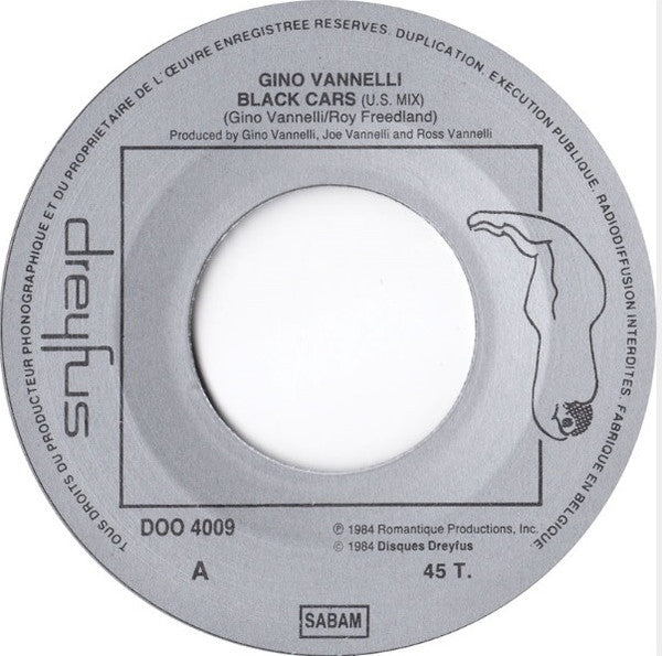 Gino Vannelli : Black Cars (US Mix) (7", Single)