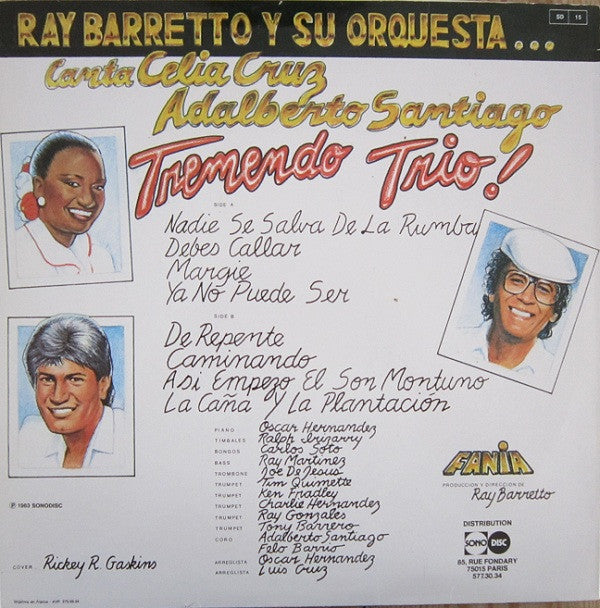 Ray Barretto Y Su Orquestra Canta Celia Cruz, Adalberto Santiago : Celia, Ray & Adalberto - Tremendo Trio! (LP, Album)
