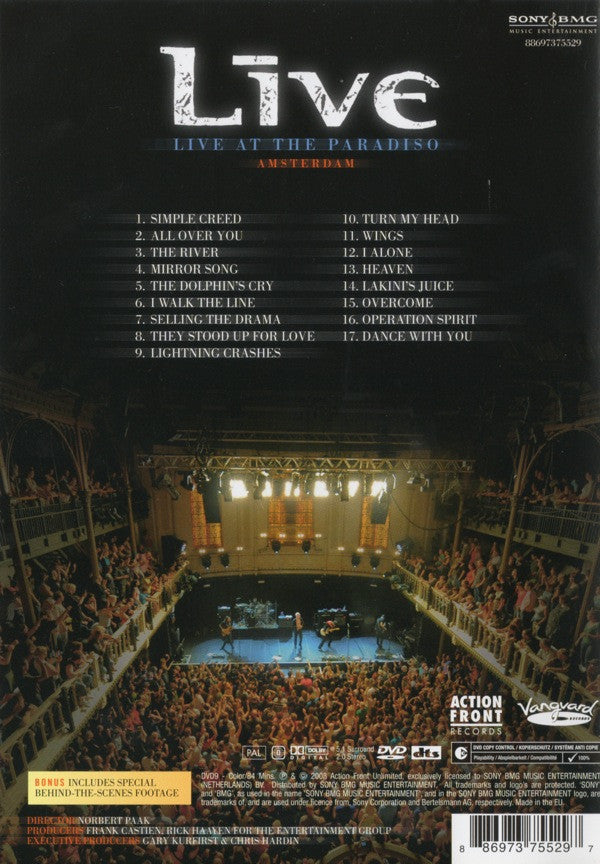 Live : Live At The Paradiso Amsterdam (DVD, PAL)