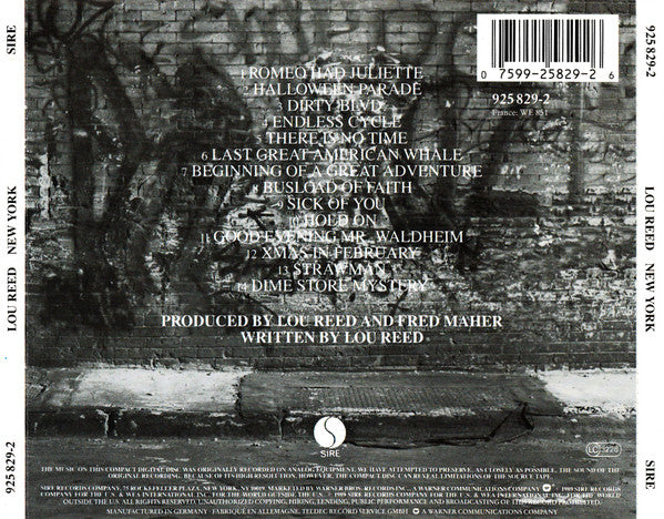 Lou Reed : New York (CD+G, Album)