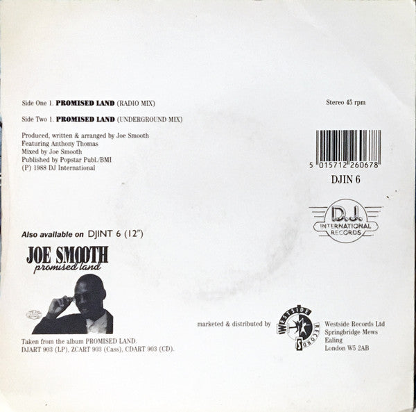 Joe Smooth : Promised Land (7", Single)