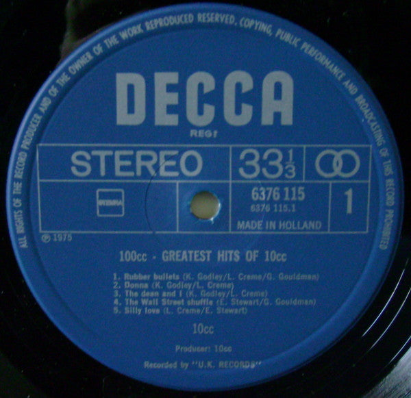 10cc : 100cc: Greatest Hits Of 10cc (LP, Comp)