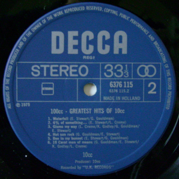 10cc : 100cc: Greatest Hits Of 10cc (LP, Comp)