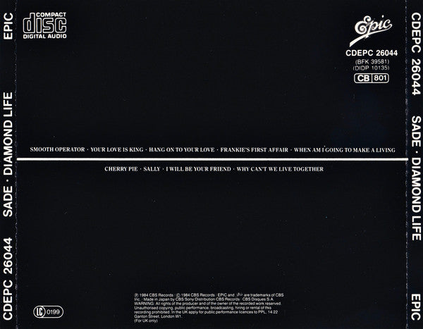 Sade : Diamond Life (CD, Album)
