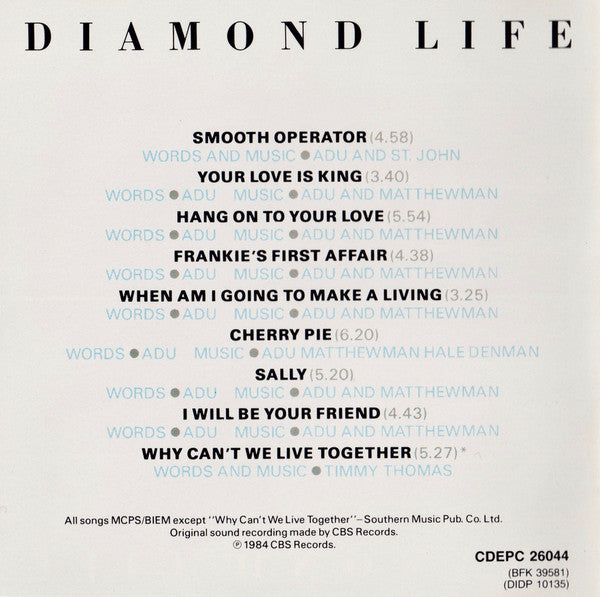 Sade : Diamond Life (CD, Album)