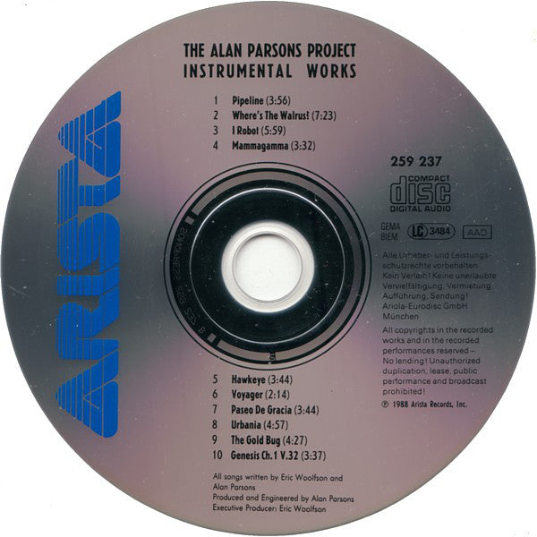The Alan Parsons Project : The Instrumental Works (CD, Comp)
