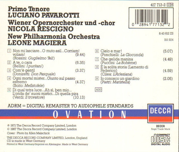 Luciano Pavarotti : Primo Tenore (CD, Album, RM)