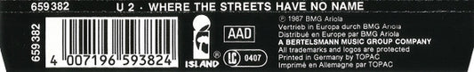 U2 : Where The Streets Have No Name (CD, Single)