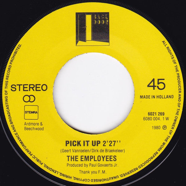The Employees : Pick It Up / Toothpaste (7", Single)
