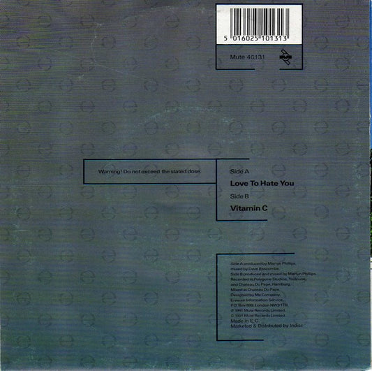 Erasure : Love To Hate You (7", Single)