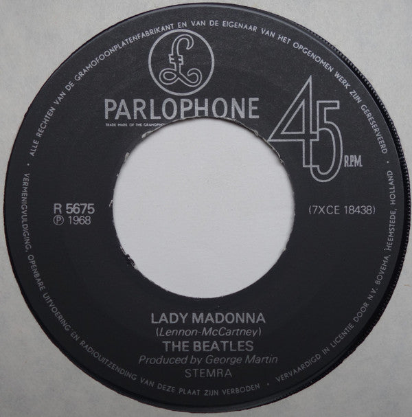 The Beatles : Lady Madonna / The Inner Light (7", Single, RE)