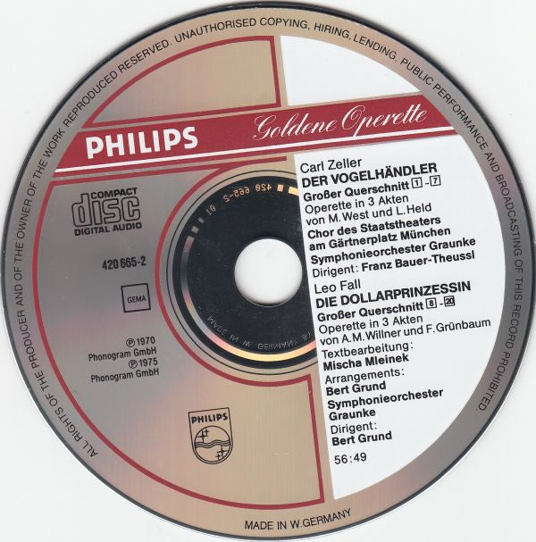 Carl Zeller · Leo Fall - Lucia Popp · Teresa Stratas · Tatjana Iwanow · Gabriele Jacoby · Adolf Dallapozza : Der Vogelhändler / Die Dollarprinzessin - Große Querschnitte - (CD, Comp)